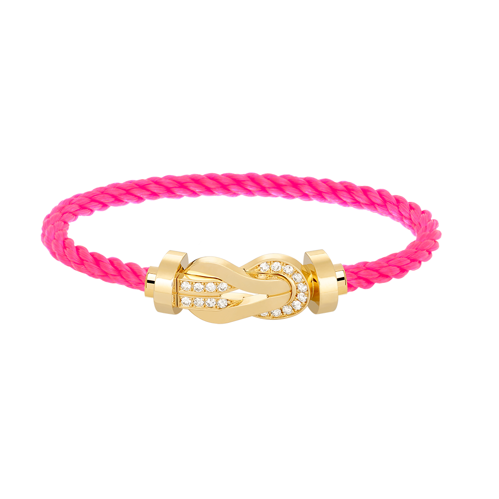 ¡®Armor-¡¯CHANCE LARGE 8 FIGURE BUCKLE HALF DIAMOND BRACELET GOLD