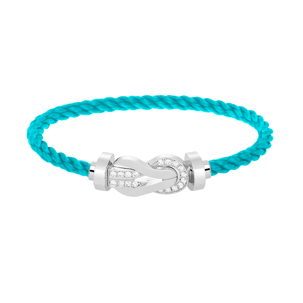 ¡®Armor-¡¯CHANCE LARGE 8 FIGURE BUCKLE HALF DIAMOND BRACELET SILVER