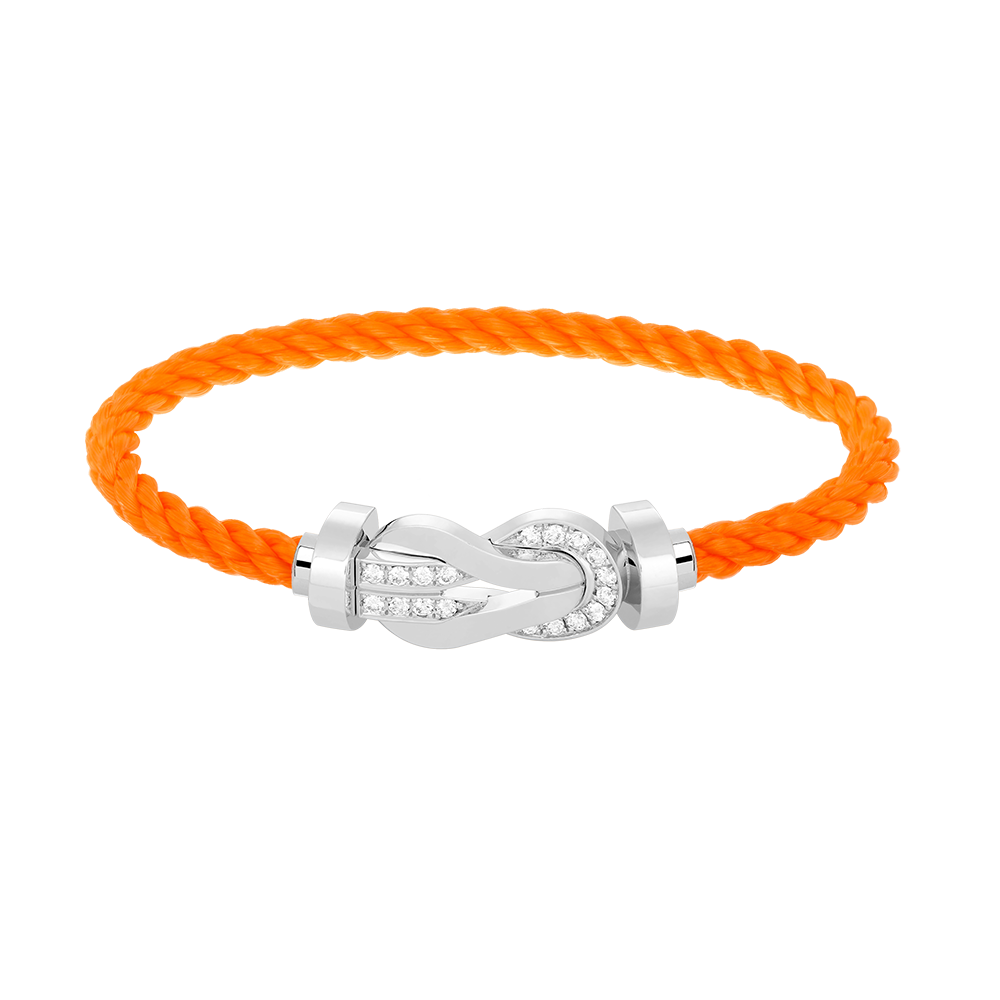 ¡®Armor-¡¯CHANCE LARGE 8 FIGURE BUCKLE HALF DIAMOND BRACELET SILVER