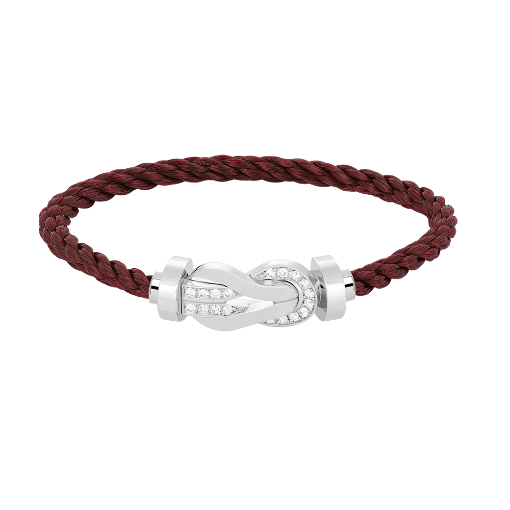 ¡®Armor-¡¯CHANCE LARGE 8 FIGURE BUCKLE HALF DIAMOND BRACELET SILVER