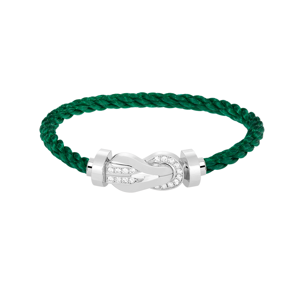¡®Armor-¡¯CHANCE LARGE 8 FIGURE BUCKLE HALF DIAMOND BRACELET SILVER