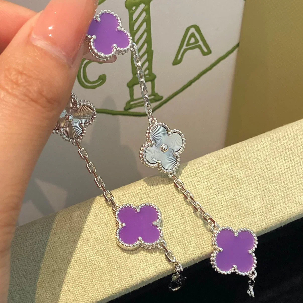 [Armor-]New  CLOVER 5 MOTIF VIOLET BRACELET COLLECTION