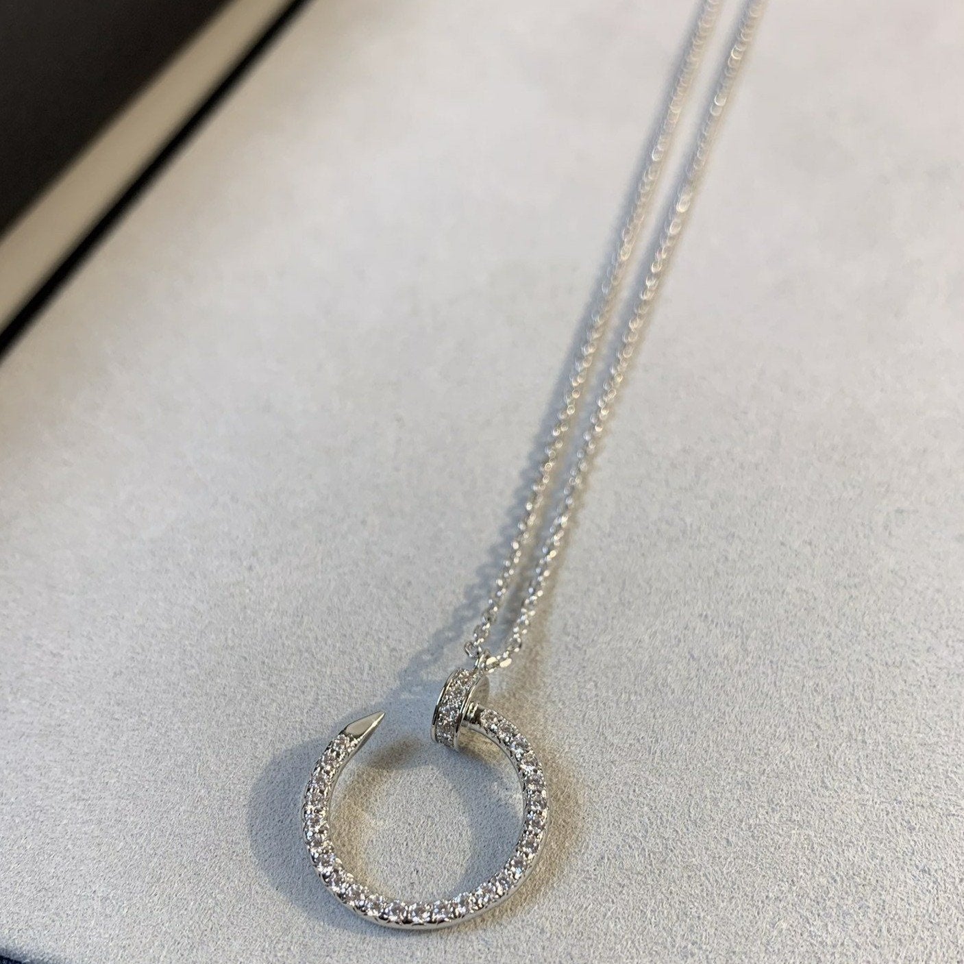 ¡®Armor-¡¯JUSTE NECKLACE SILVER DIAMONDS