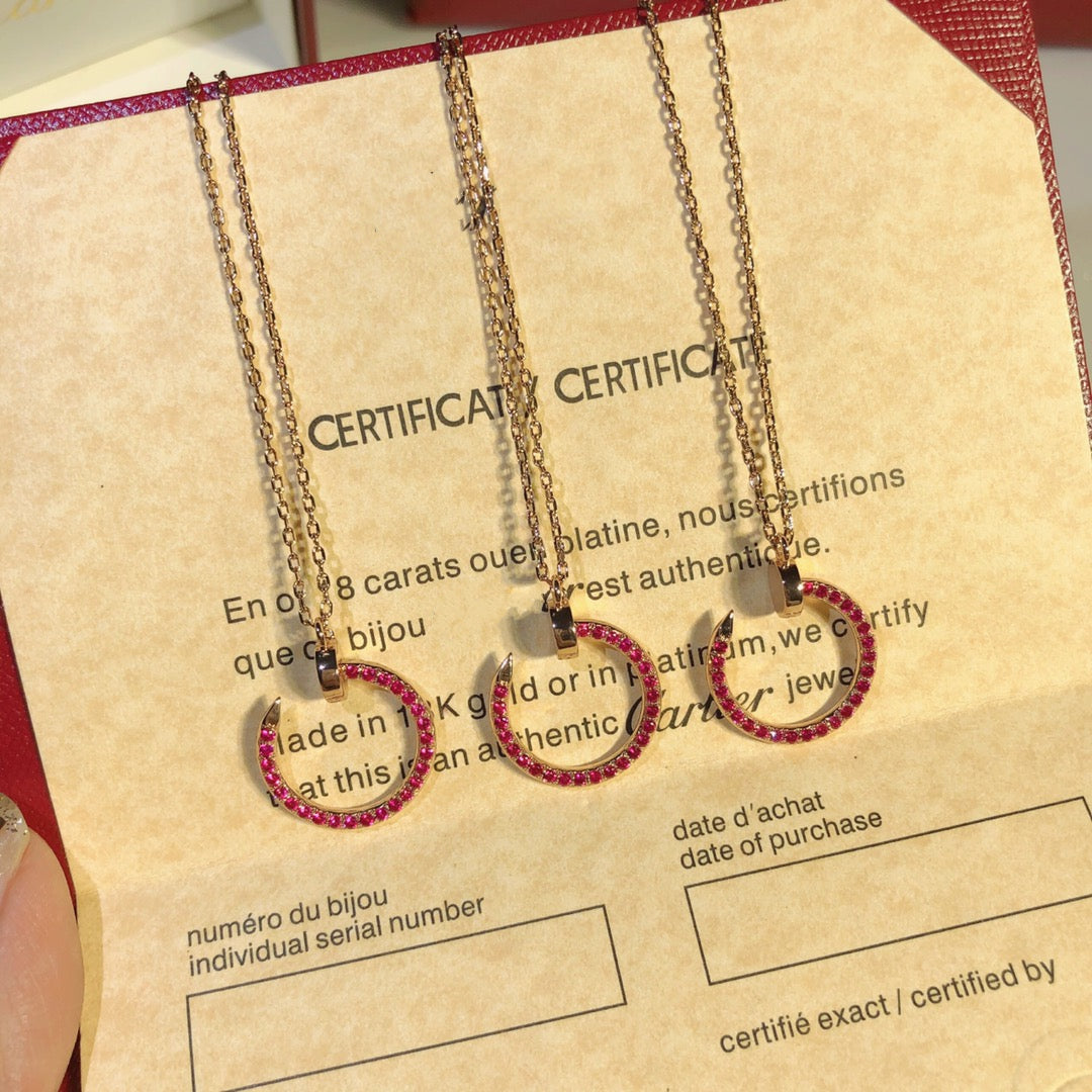 ¡®Armor-¡¯JUSTE NECKLACE GOLD RED DIAMONDS