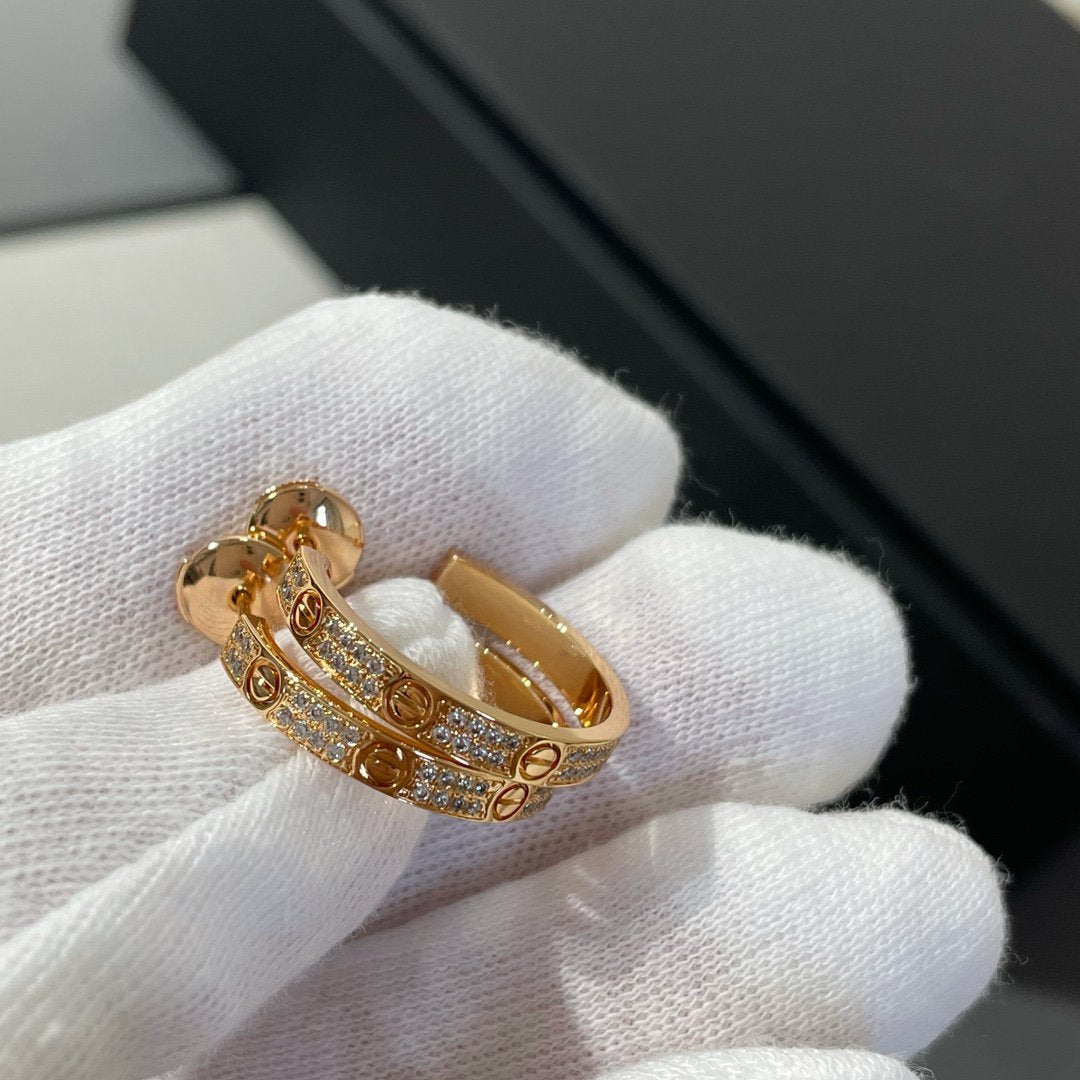 ¡®Armor-¡¯LOVE DIAMOND PINK GOLD HOOP EARRINGS
