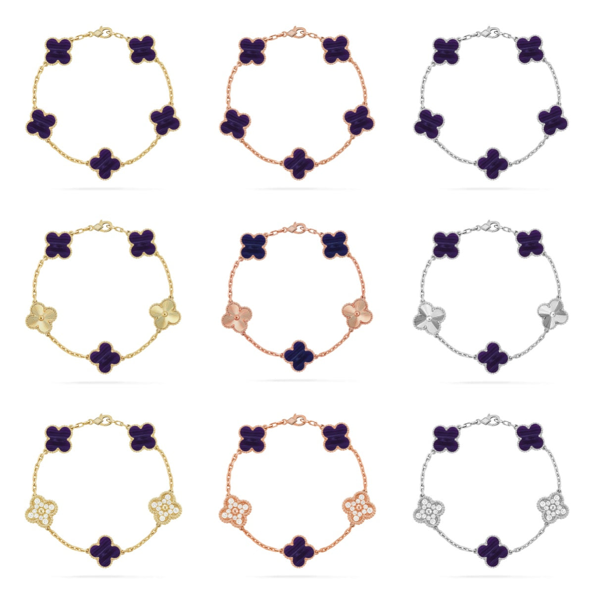 [Armor-]New  CLOVER 5 MOTIF PULSAR STONE BRACELET COLLECTION
