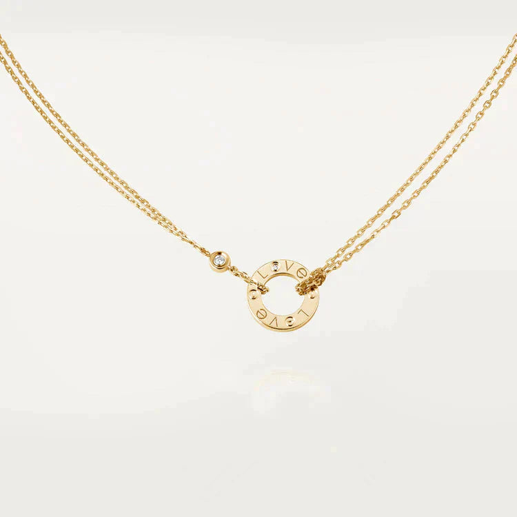 ¡®Armor-¡¯LOVE NECKLACE 16MM 2 DIAMONDS