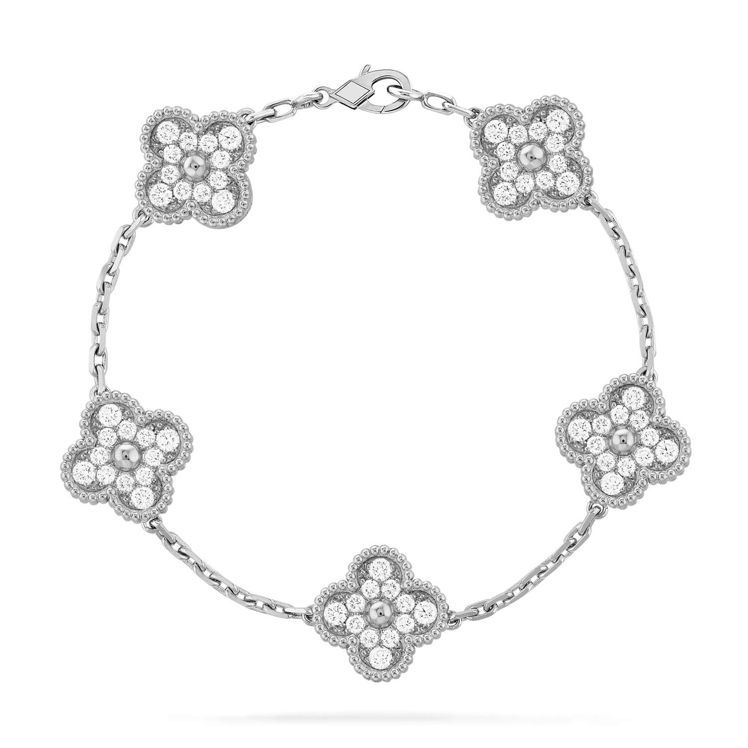 [Armor-]New  CLOVER 5 MOTIF FULL DIAMOND BRACELET COLLECTION