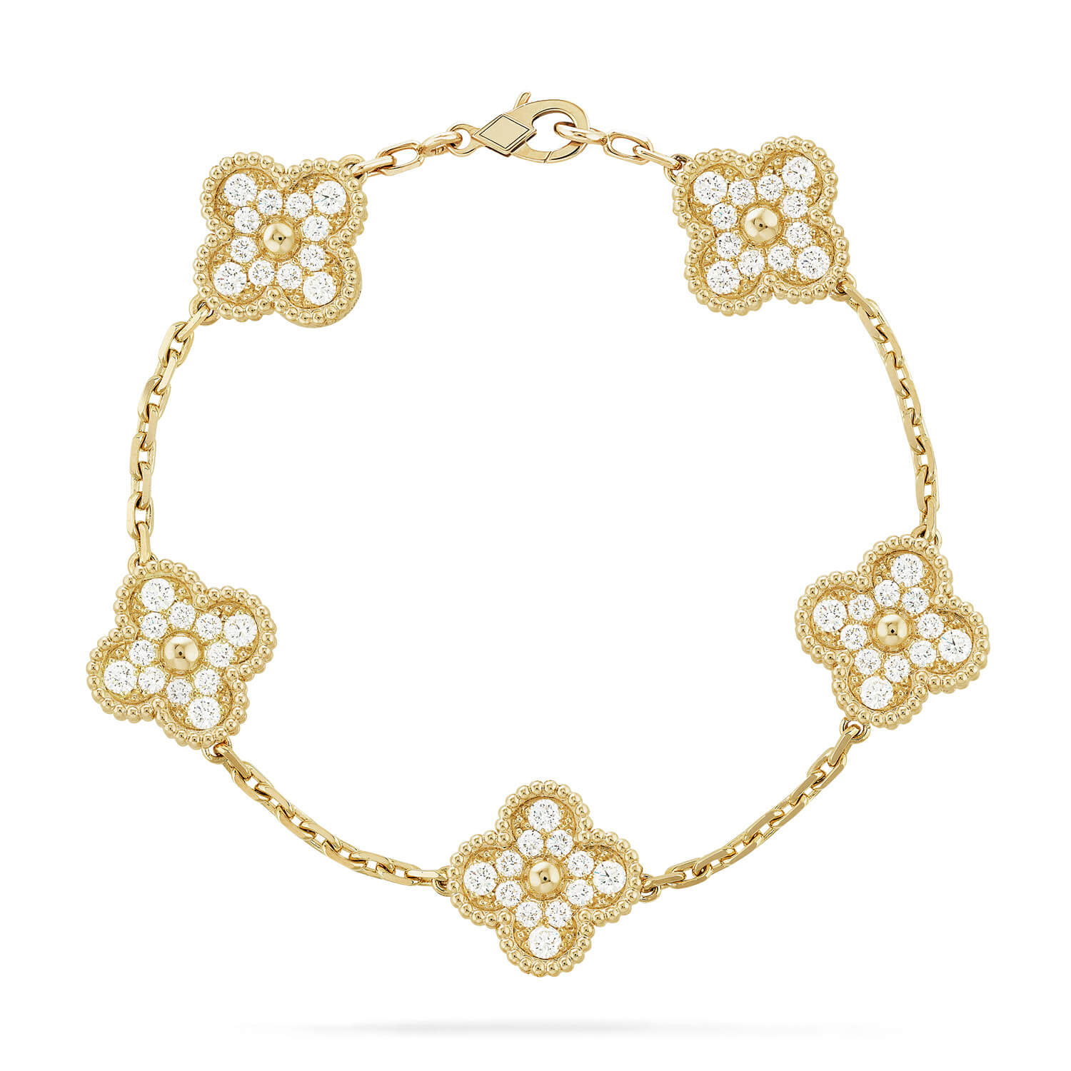 [Armor-]New  CLOVER 5 MOTIF FULL DIAMOND BRACELET COLLECTION