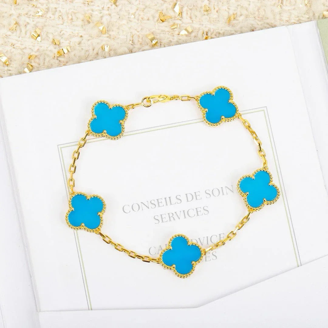 [Armor-]New  CLOVER 5 MOTIF TURQUOISE BRACELET COLLECTION