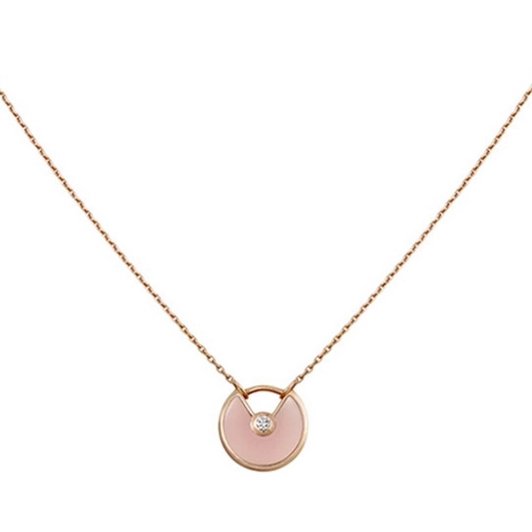 ¡®Armor-¡¯AMULETTE ROSE GOLD PINK MOP NECKLACE