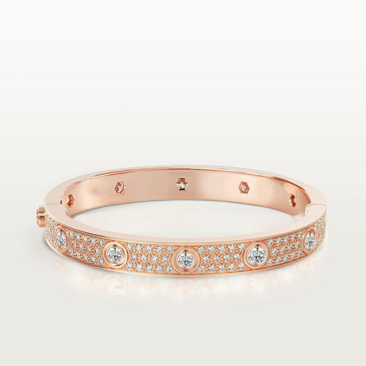 ¡®Armor-¡¯LOVE BRACELET 6.1MM DIAMOND-PAVED 10 BIG DIAMONDS
