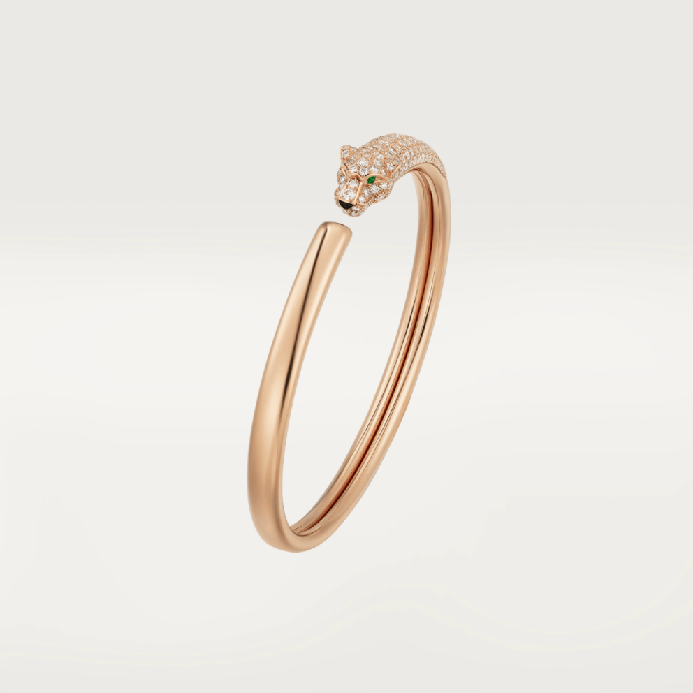 ¡®Armor-¡¯PANTHERE ROSE GOLD DIAMOND OPEN BRACELET