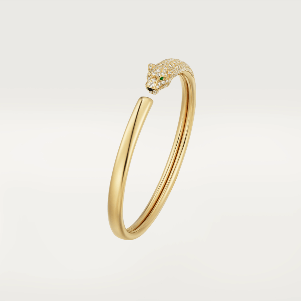 ¡®Armor-¡¯PANTHERE GOLD DIAMOND OPEN BRACELET
