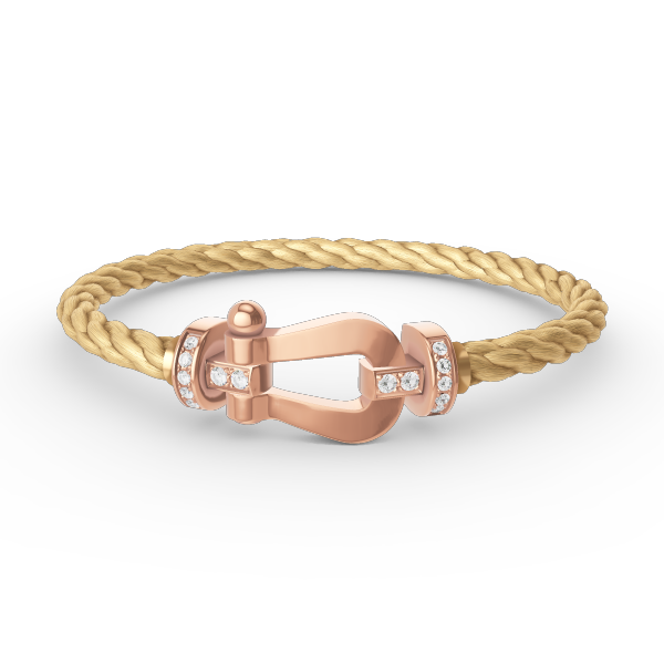¡®Armor-¡¯FORCE LARGE HORSESHOE HALF DIAMOND BRACELET ROSE GOLD