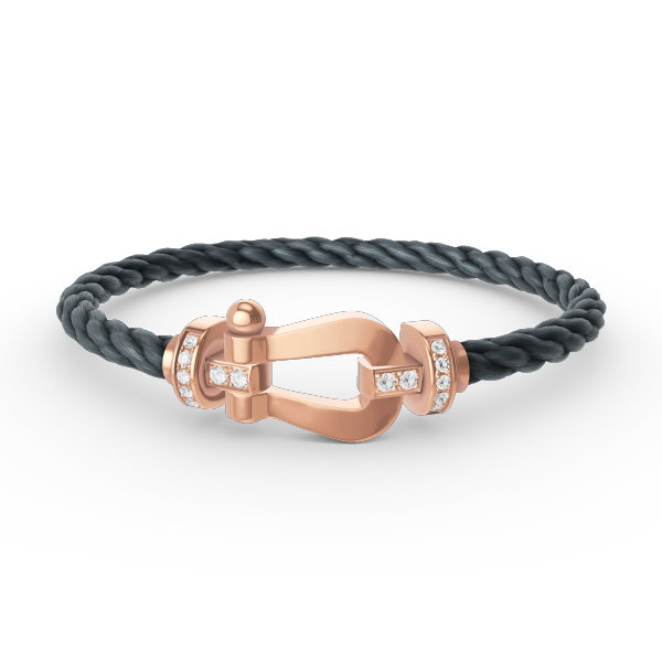 ¡®Armor-¡¯FORCE LARGE HORSESHOE HALF DIAMOND BRACELET ROSE GOLD