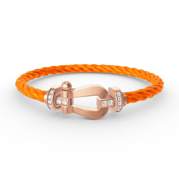¡®Armor-¡¯FORCE LARGE HORSESHOE HALF DIAMOND BRACELET ROSE GOLD