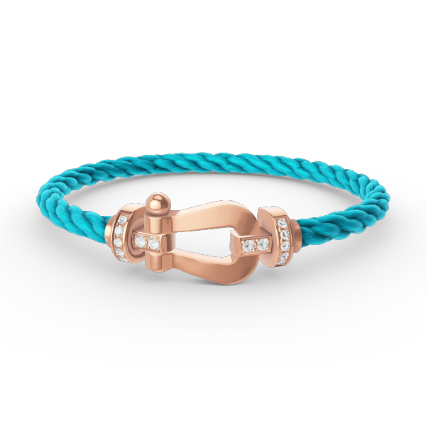 ¡®Armor-¡¯FORCE LARGE HORSESHOE HALF DIAMOND BRACELET ROSE GOLD