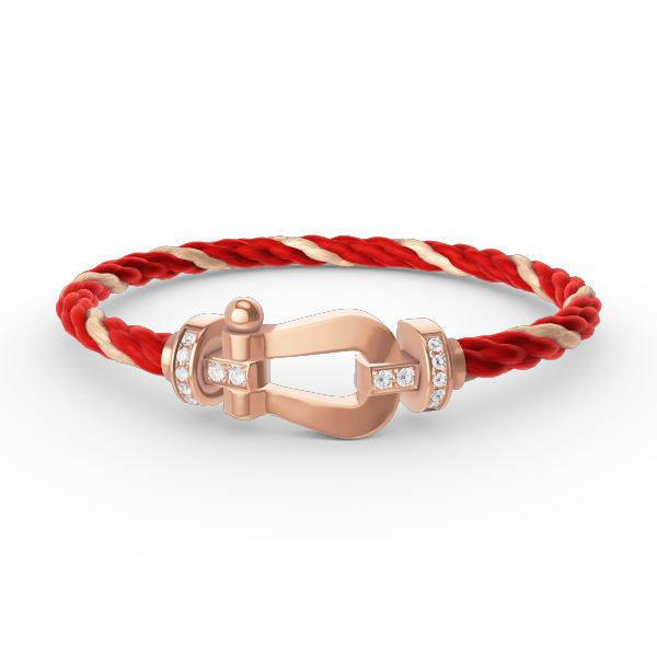 ¡®Armor-¡¯FORCE LARGE HORSESHOE HALF DIAMOND BRACELET ROSE GOLD