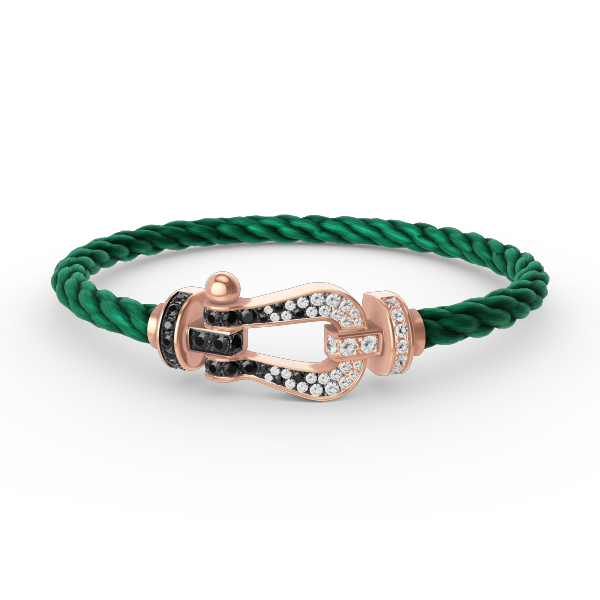 ¡®Armor-¡¯FORCE LARGE HORSESHOE BLACK WHITE DIAMOND BRACELET ROSE GOLD