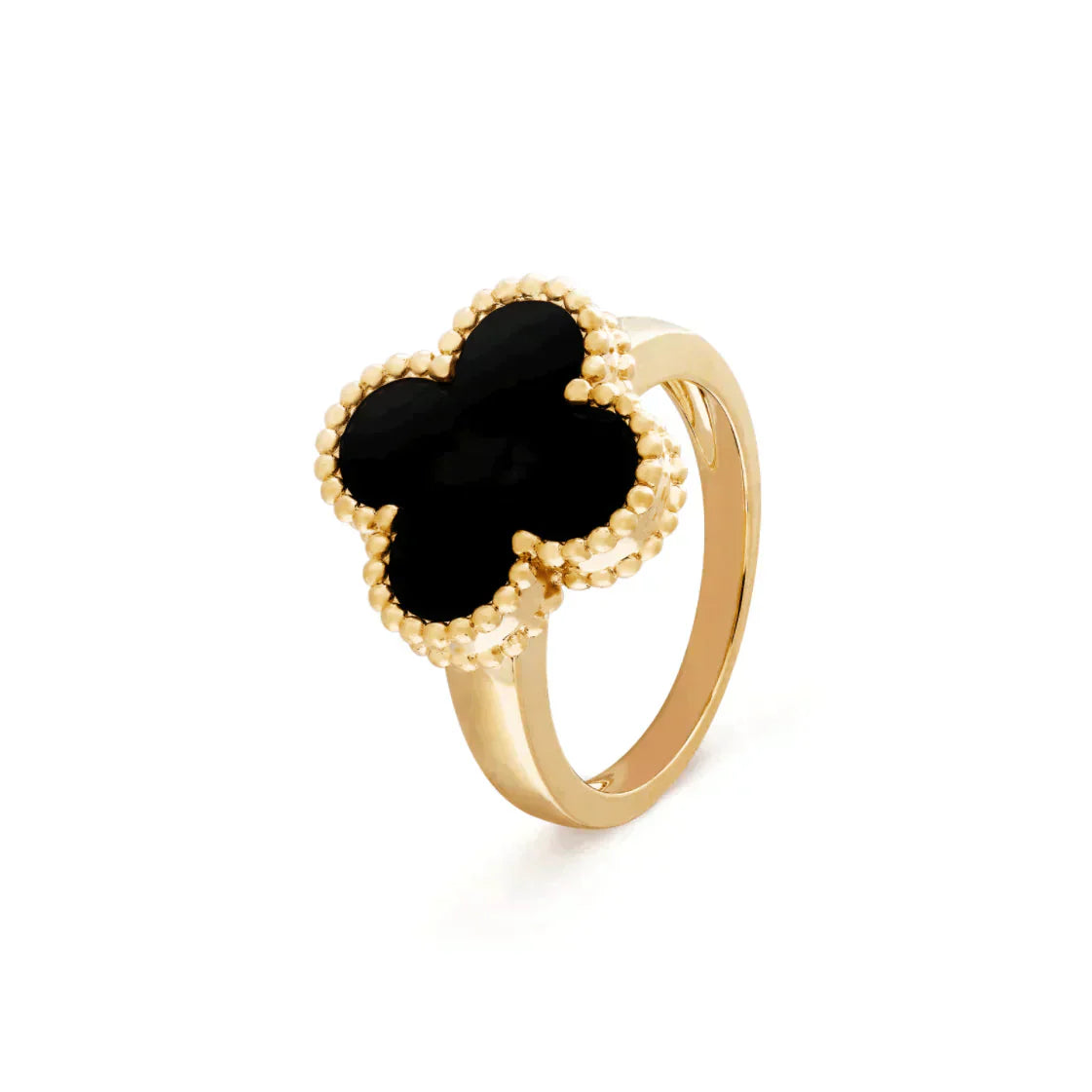 ¡®Armor-¡¯CLOVER ONYX RING