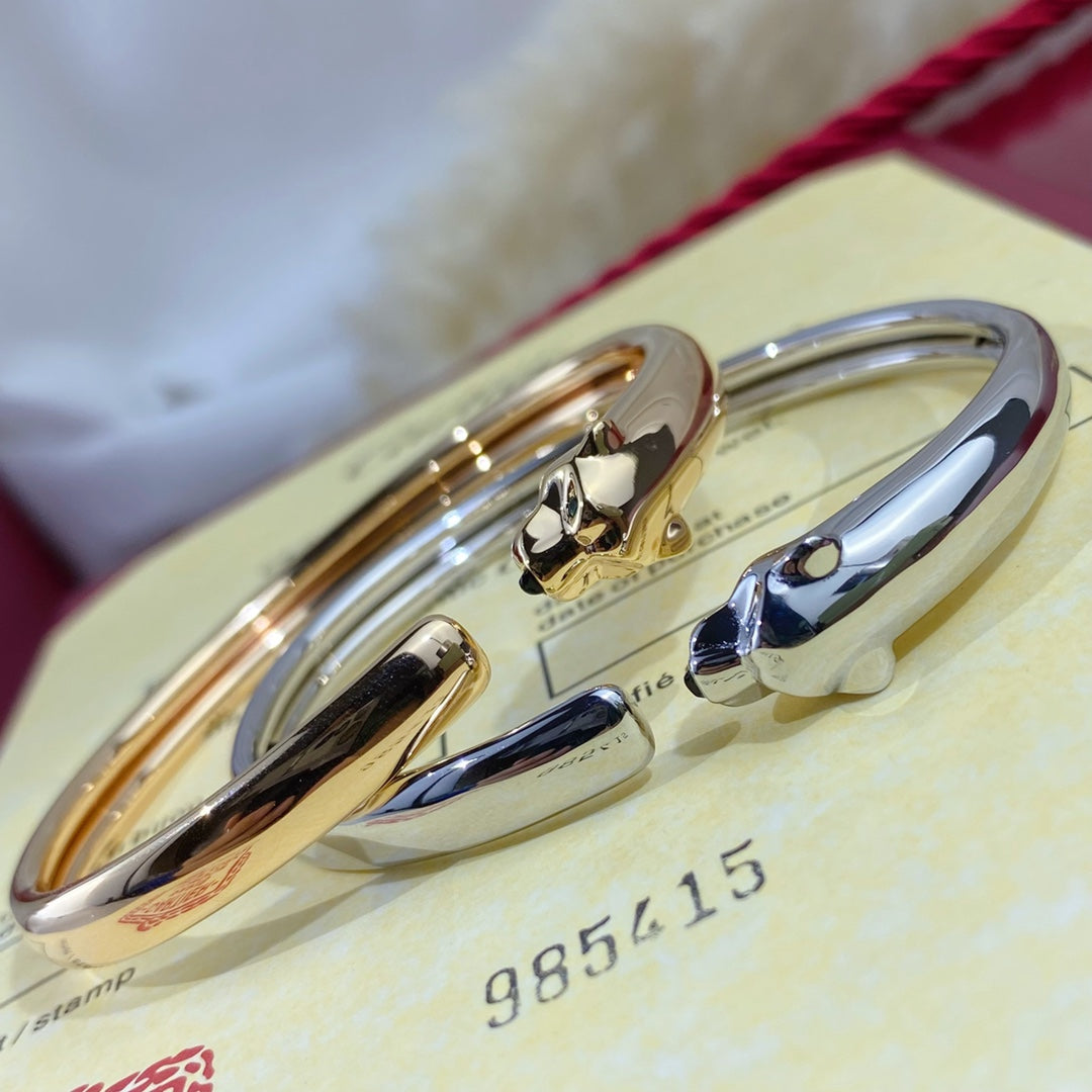 ¡®Armor-¡¯PANTHERE SILVER OPEN BRACELET