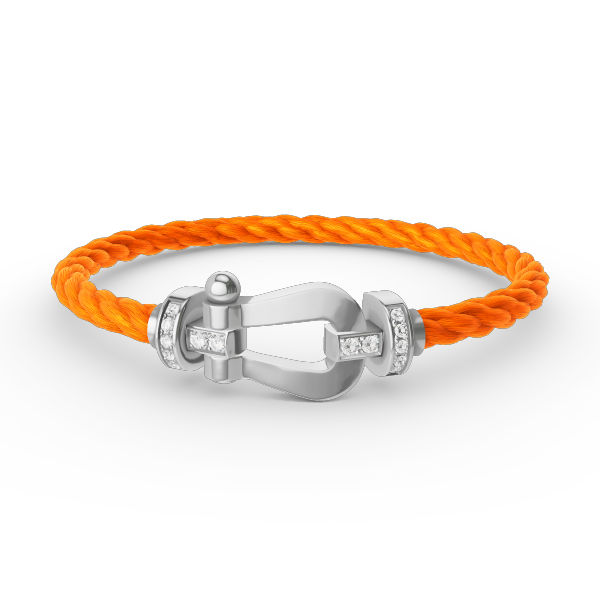 ¡®Armor-¡¯FORCE LARGE HORSESHOE HALF DIAMOND BRACELET SILVER